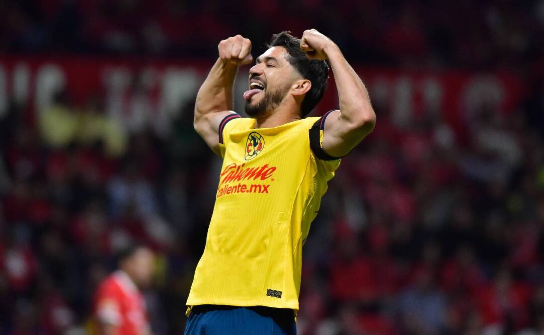 Henry Martín festeja el segundo gol que lapidó el resultado del América contra Toluca en Liguilla. Foto: Imago7