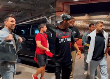 Lionel Messi, Luis Suárez, Jordi Alba y Sergio Busquets fueron a ver el juego 4 entre Heat y Celtics