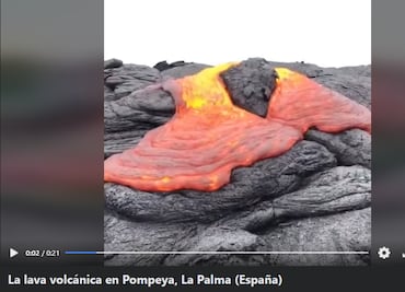 ¡FALSO! Video titulado “La lava volcánica en Pompeya, La Palma”