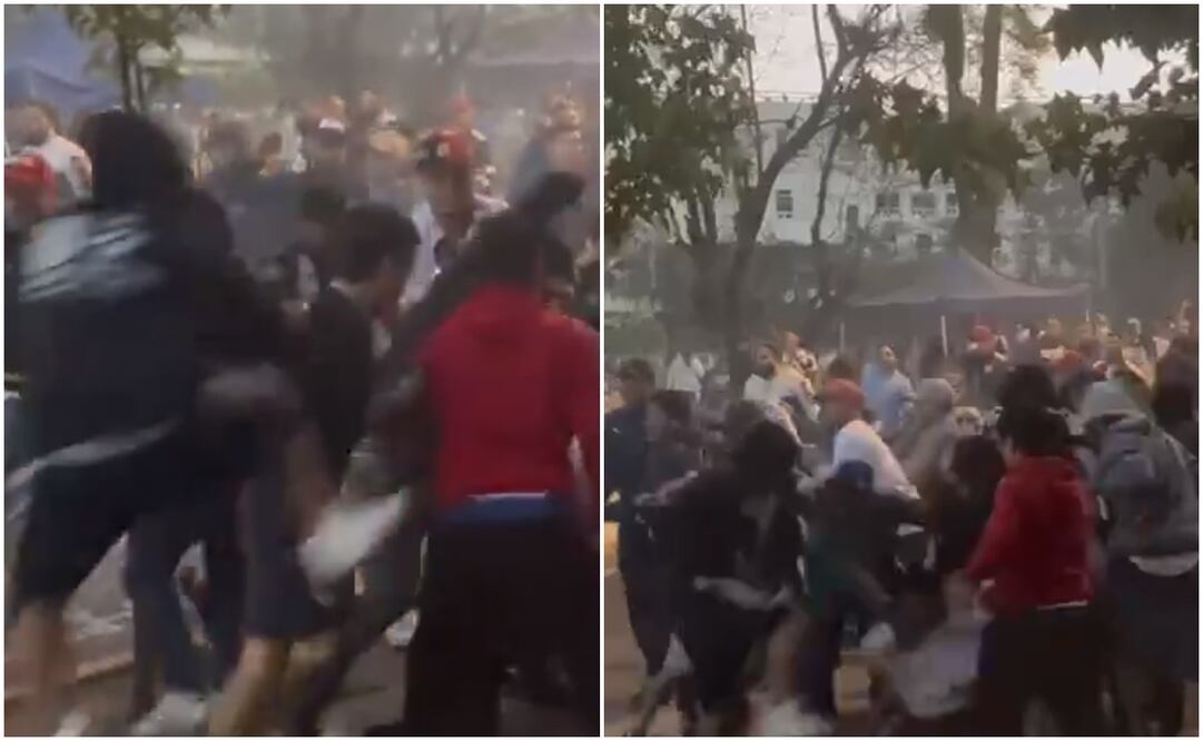 Aficionados de Rayados y Comunicaciones en batalla campal en Guatemala / FOTOS: Captura