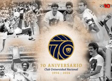 Pumas de la UNAM celebra sus 70 años como equipo de futbol