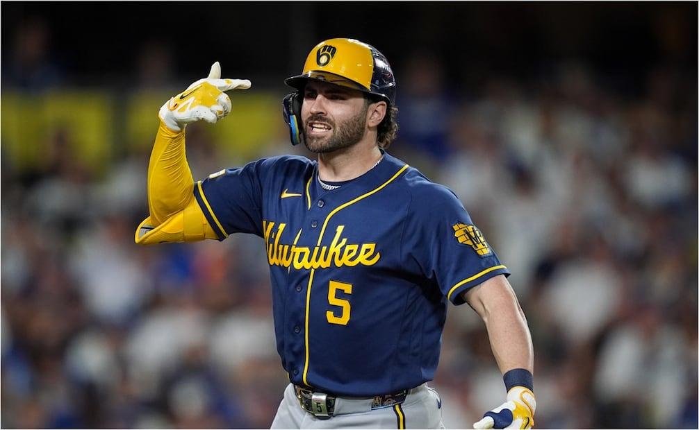 FOTO: AP - Cerveceros vencen a Dodgers en Los Ángeles y quedan a un triunfo de la Serie Mundial