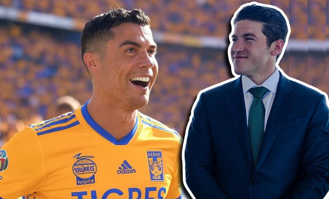 Samuel García aseguró que hará lo posible para que Tigres fiche a Cristiano Ronaldo. Foto: Especial | Grok
