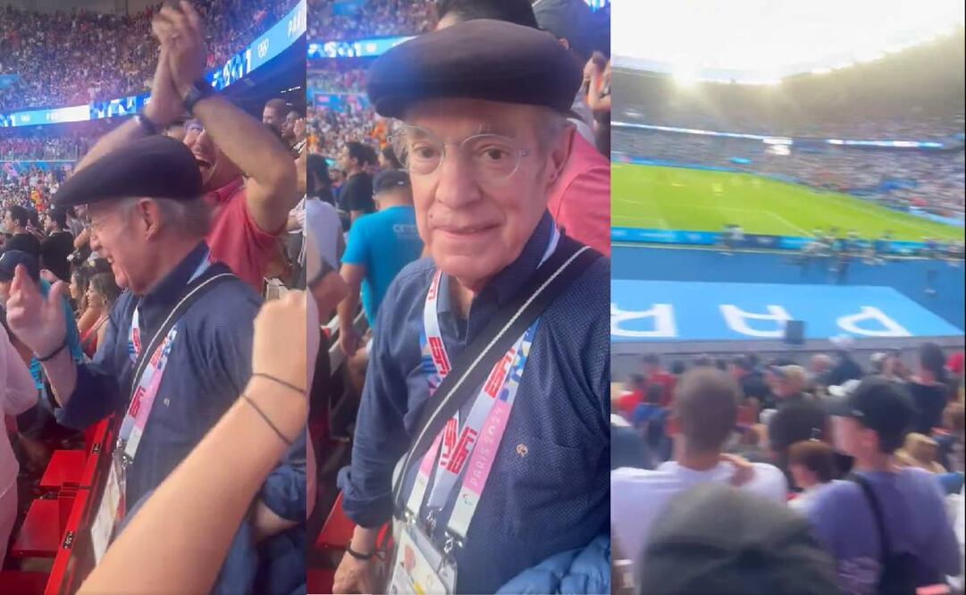 José Ramón Fernández festejó el triunfo de España sobre Francia por la medalla de oro en futbol. Foto: Especial