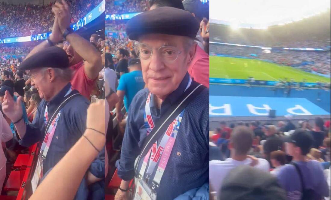 José Ramón Fernández festejó el triunfo de España sobre Francia por la medalla de oro en futbol. Foto: Especial