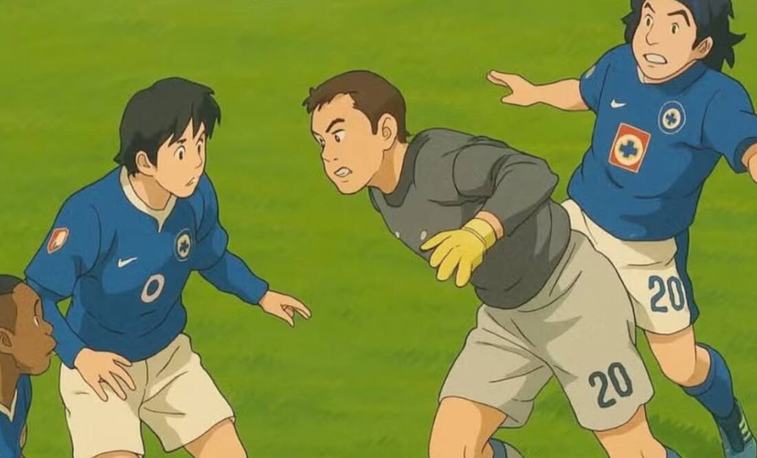 El cabezazo de Moisés Muñoz al Cruz Azul en la Final que ganó América en 2013 fue recreado al estilo Studio Ghibli. Foto: Especial