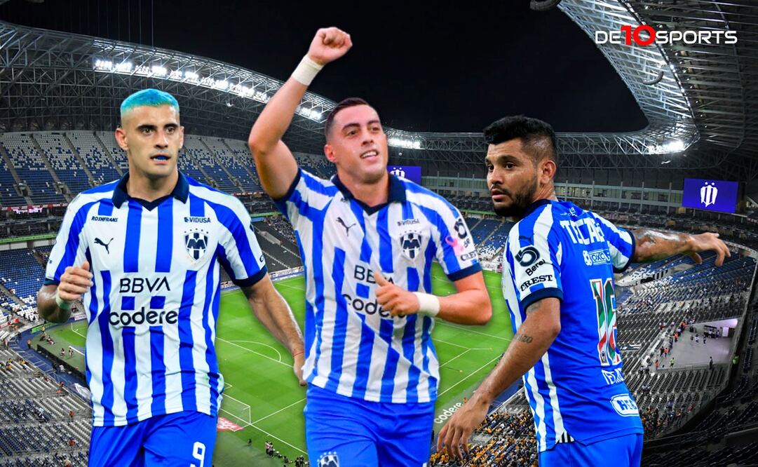 Germán Berterame, Rogelio Funes Mori y Jesús Corona con Rayados / FOTOS: Imago7