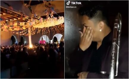 Músico llora y se hace viral al tocar en la boda de su ex novia