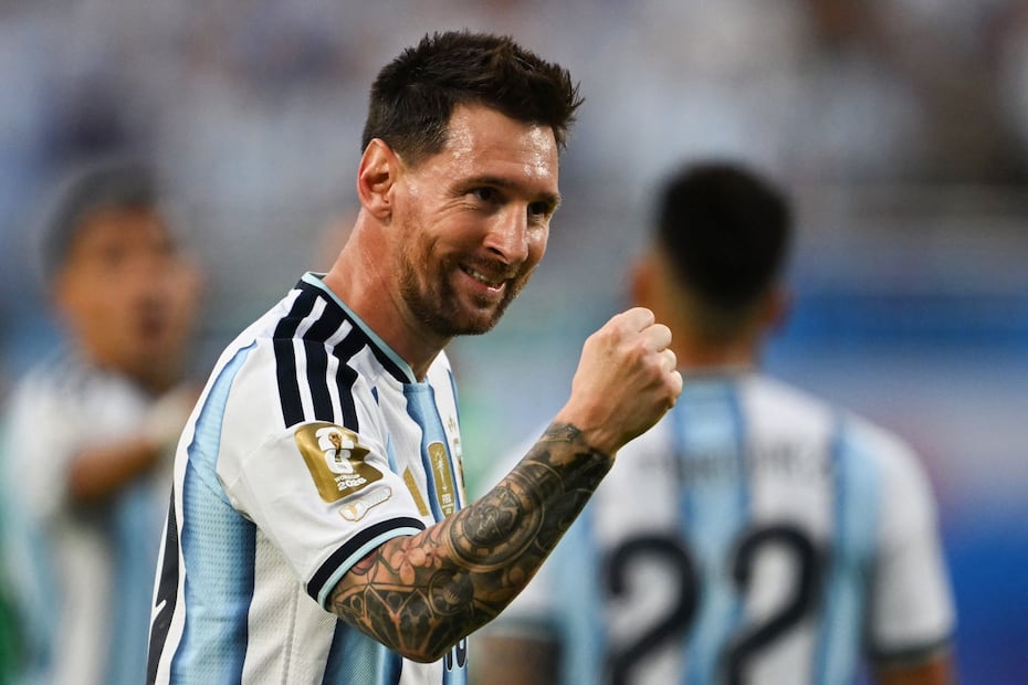 Lionel Messi en festejo de gol con la selección de Argentina, durante su debut ante Argelia en el Mundial de 2026 - Foto: AFP