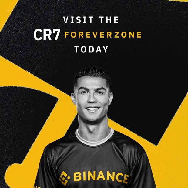 Cristiano Ronaldo afronta una demanda millonaria. Fuente: Instagram @binance