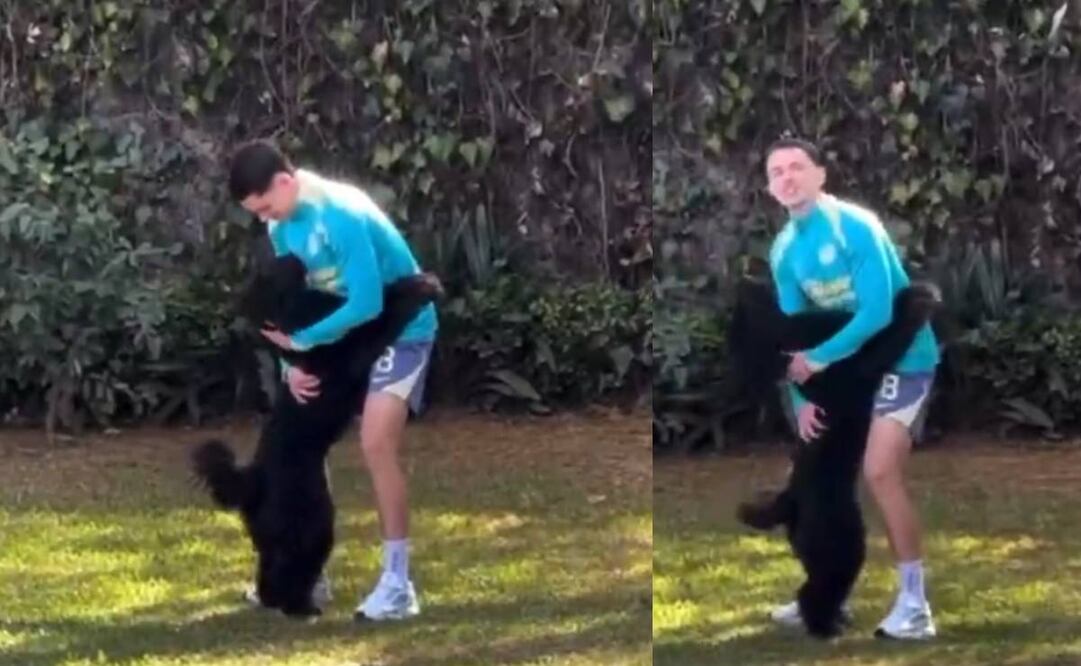 Fidalgo demostró el gran amor y cariño que le tiene a su perrito. Foto: Especial.