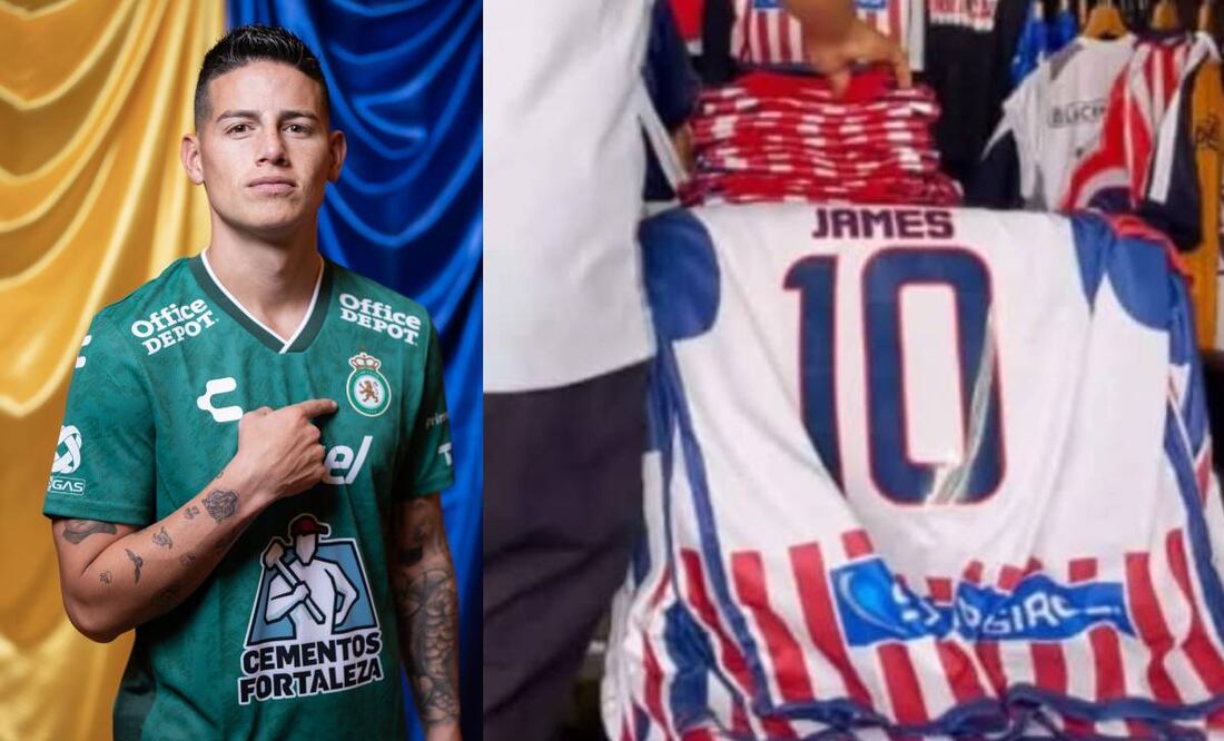 Un aficionado se quedó con 100 playera del Junior de Barranquilla con el nombre y número de James Rodríguez. Foto: Especial