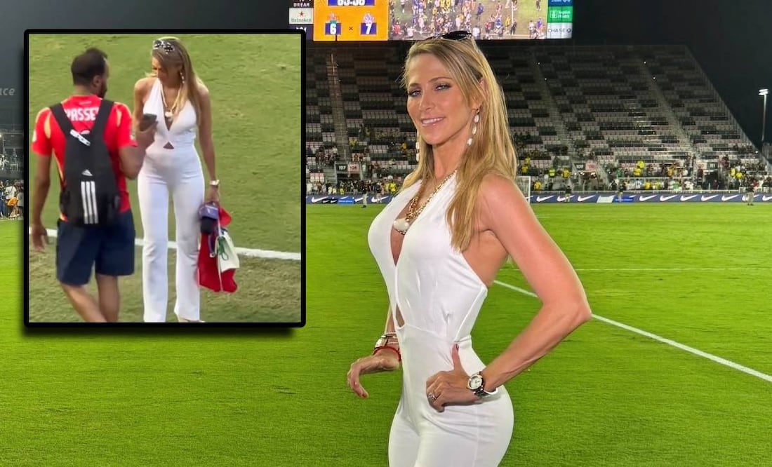 Inés Sainz recibió una petición que la sorprendió en plena cobertura de un partido. Foto: Especial