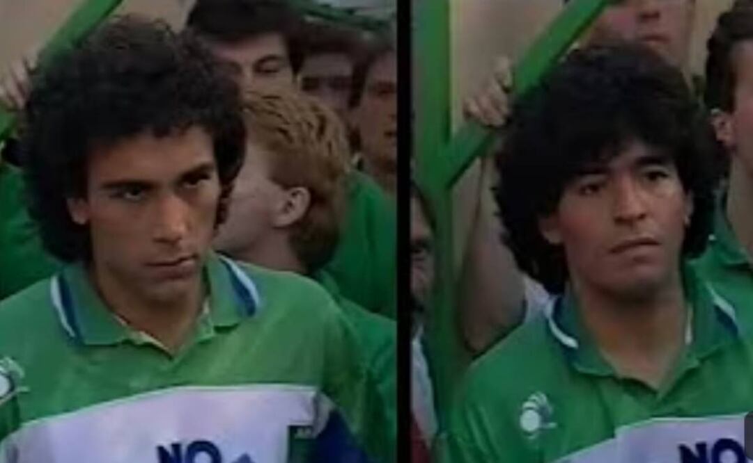 Hugo Sánchez y Diego Armando Maradona disputaron juntos un partido en honor a Michel Platini. Foto: Especial
