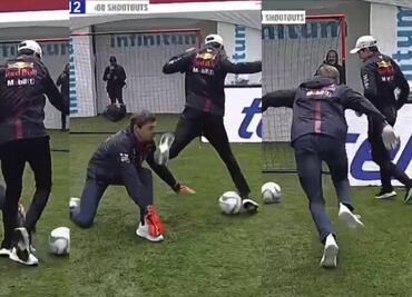 VIDEO: Checo Pérez humilló a Max Verstappen durante una cascarita previo al GP de México