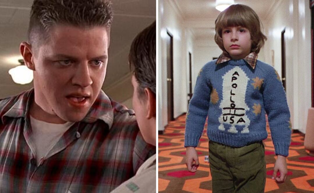 Thomas F. Wilson en "Back to the Future" 1985-1990 y Danny Lloyd en la película "The Shining" de 1980