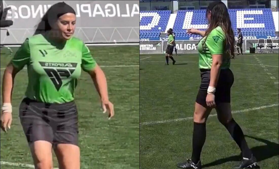 Karla Sofía Gascón se olvidó de la actuación y demostró sus aptitudes como jugadora de futbol / FOTOS: Capturas de Pantalla