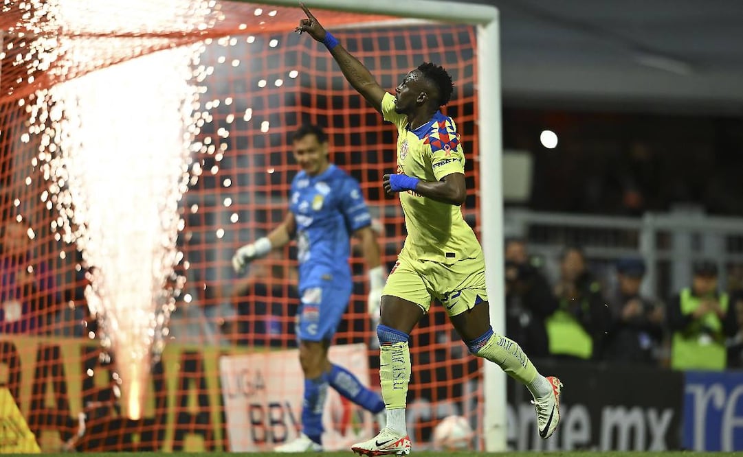 Julián Quiñones marcó el primer gol en la Vuelta de Cuartos de Final en el Estadio Azteca. Foto: Imago7