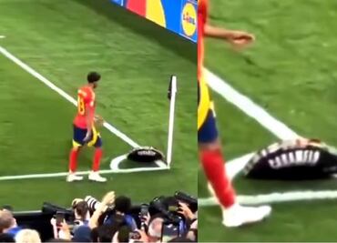 "Caramelo" le lanza su sombrero a Lamine Yamal; el futbolista "lo ignora" por completo