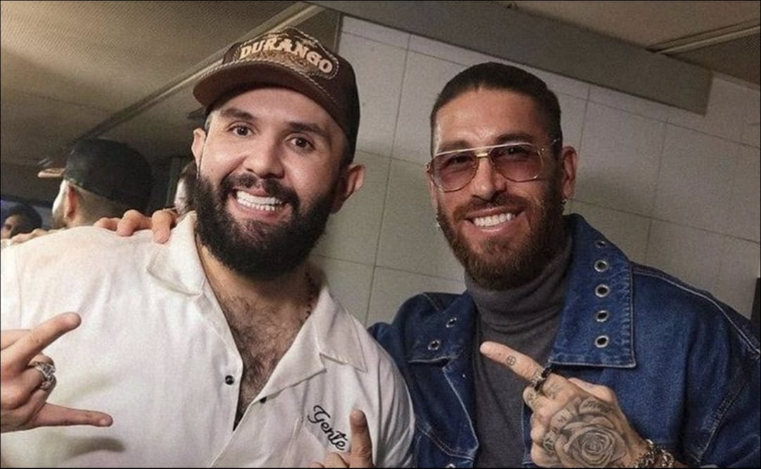 Carín León y Sergio Ramos. FOTO: Especial