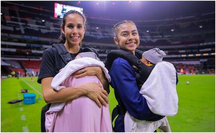 Bianca Sierra y Stephany Mayor llegaron al Estadio Azteca acompañadas de sus gemelos