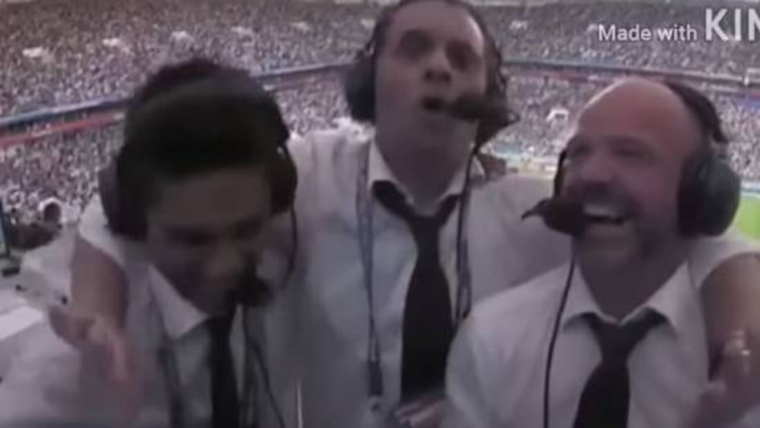 Christian Martinoli, Luis García y Jorge Campos no pudieron contener la emoción de ver a México ganarle a Alemania en un Mundial. Foto: Especial