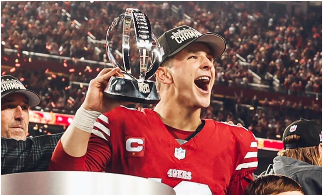 Brock Purdy con el campeonato de la Conferencia Nacional / FOTO: Instagram @49ers