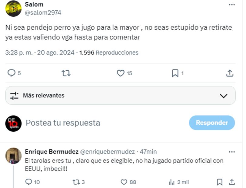El Perro Bermúdez no se dejó y le respondió con un insulto a un internauta. Foto: Especial
