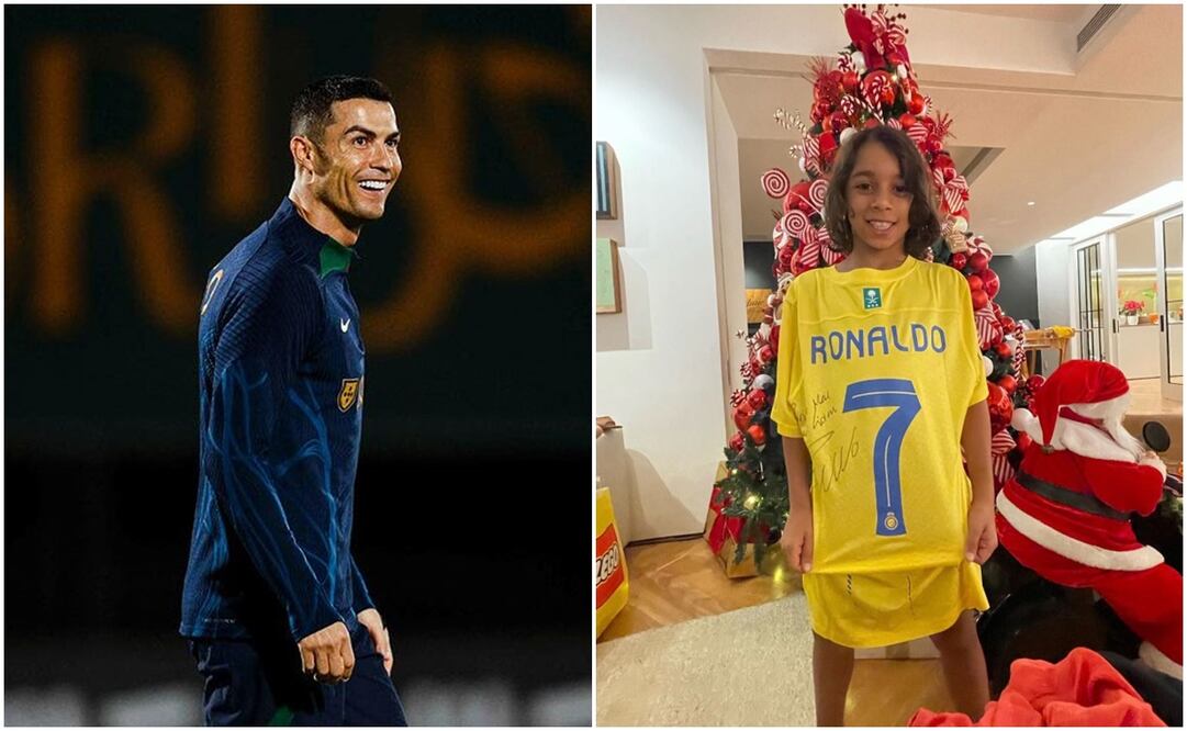 Cristiano Ronaldo con el Al Nassr y el hijo de Marcelo con regalo de Navidad / FOTOS: Instagram @cristiano y @liamalvesv