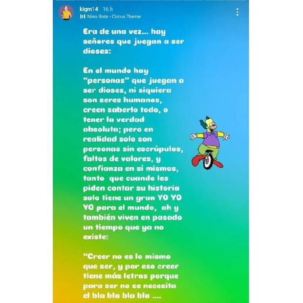 Este fue el mensaje publicado por Katia Itzel García en sus historias de Instagram. FOTO: @kigm14