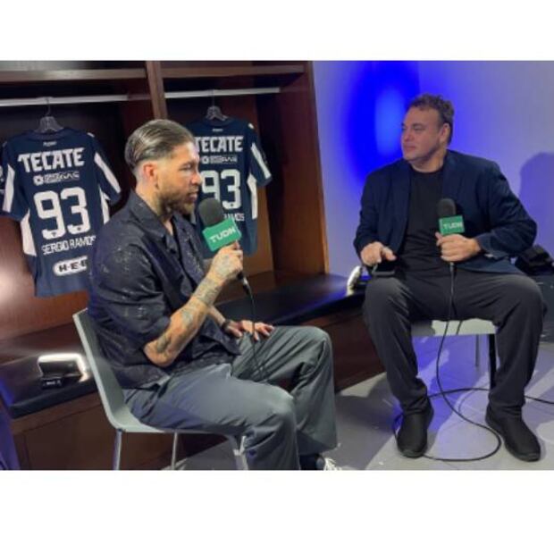 Sergio Ramos recién llegó a Rayados y le dio una entrevista a david Faitelson. Foto: Especial