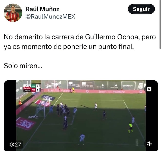 Tweets Guillermo Ochoa