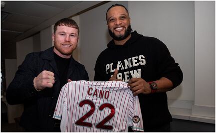 ‘Canelo’ posó con el jersey de los Diablos Rojos del México; Canó se lo llevó hasta Nueva York