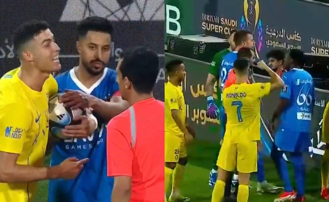 Cristiano Ronaldo expulsado ante el Al Hilal reclamando y agrediendo al árbitro / FOTOS: Capturas