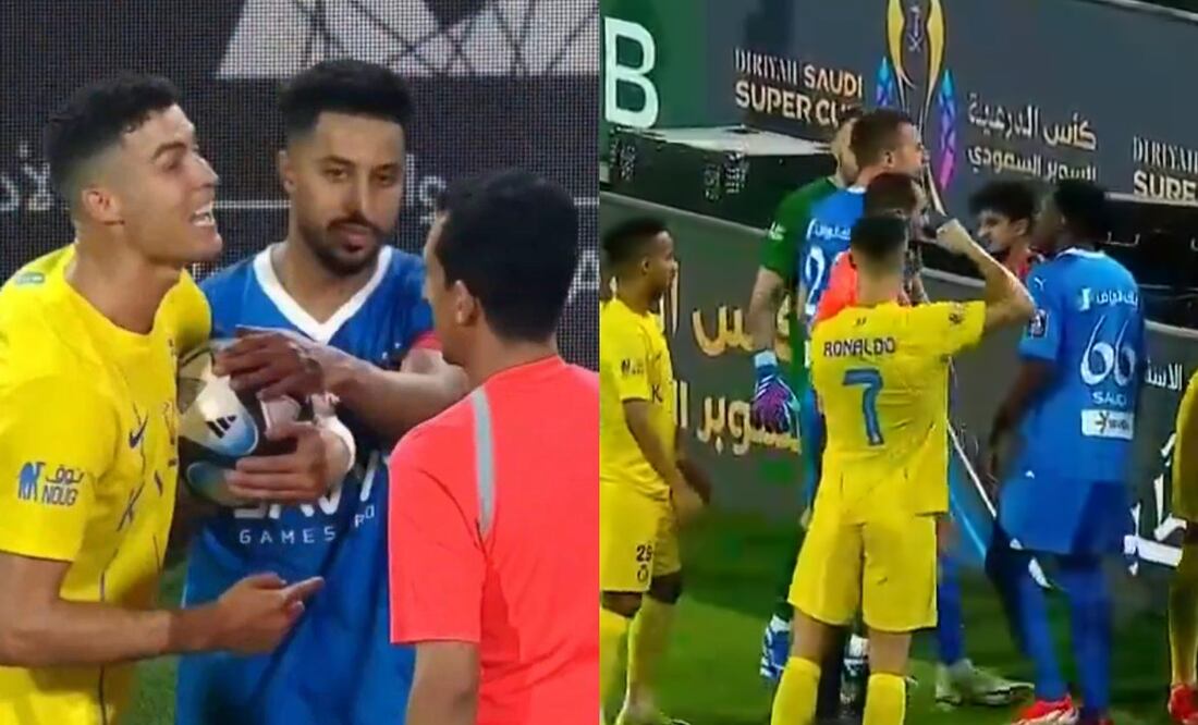 Cristiano Ronaldo expulsado ante el Al Hilal reclamando y agrediendo al árbitro / FOTOS: Capturas
