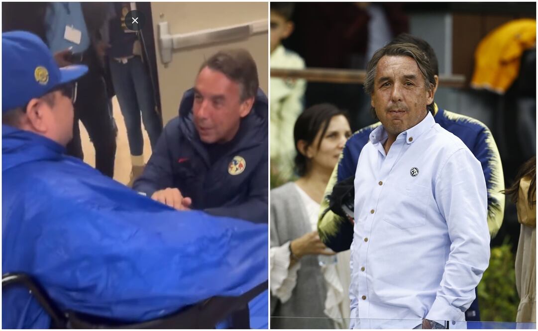 Emilio Azcárraga con un aficionado del América y en el Estadio Azteca / FOTO: Captura e Imago7