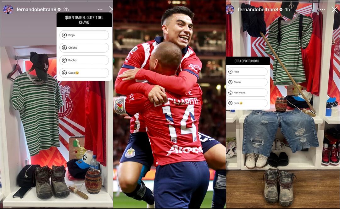 Fernando Beltrán y la supuesta indumentaria del 'Chavo del Ocho'. Fotos: Imago7 / @fernandobeltran8