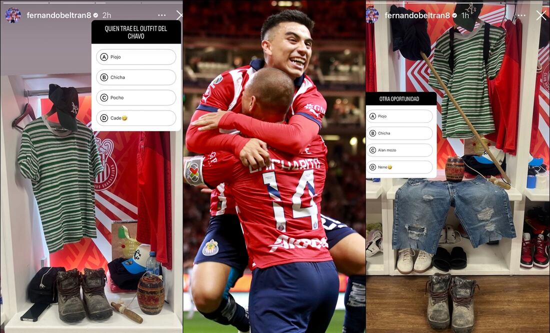 Fernando Beltrán y la supuesta indumentaria del 'Chavo del Ocho'. Fotos: Imago7 / @fernandobeltran8