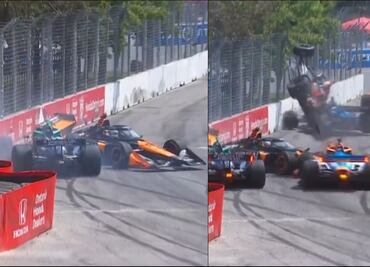 ¡Casi no la cuenta! Pato O'Ward sufrió un terrible accidente en la carrera de Toronto de la IndyCar