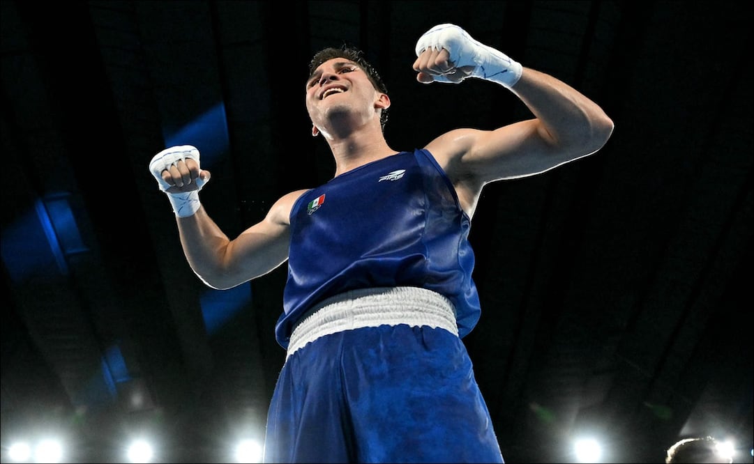 El pugilista Marco Verde, tras lograr su pase a la Final de boxeo en París 2024. FOTO: Agencias