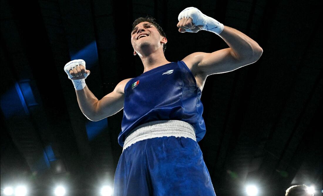 El pugilista Marco Verde, tras lograr su pase a la Final de boxeo en París 2024. FOTO: Agencias