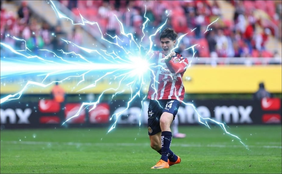 Armando González lanzó un 'Kame Hame Ha' para festejar su gol ante Querétaro. FOTO: Imago7