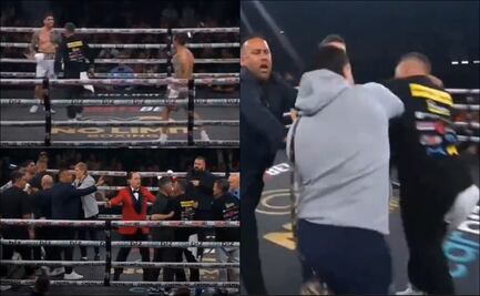 Hermano de boxeador pierde la cabeza y golpea dentro del ring al entrenador del peleador rival