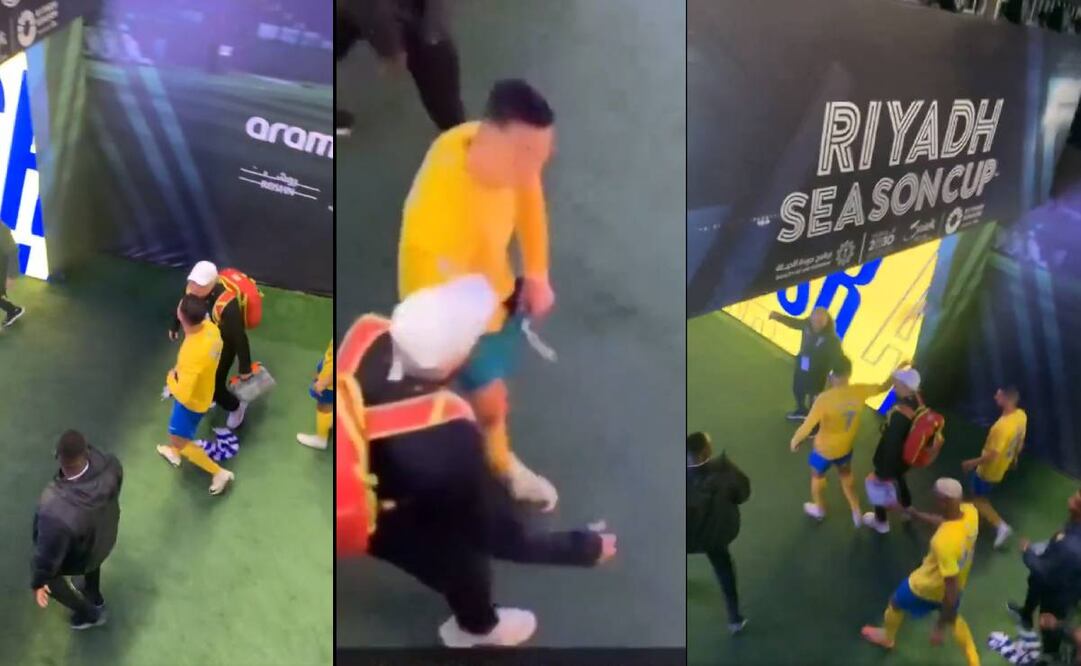 Cristiano Ronaldo se puso en los genitales una playera del rival tras perder el partido. Foto: Especial