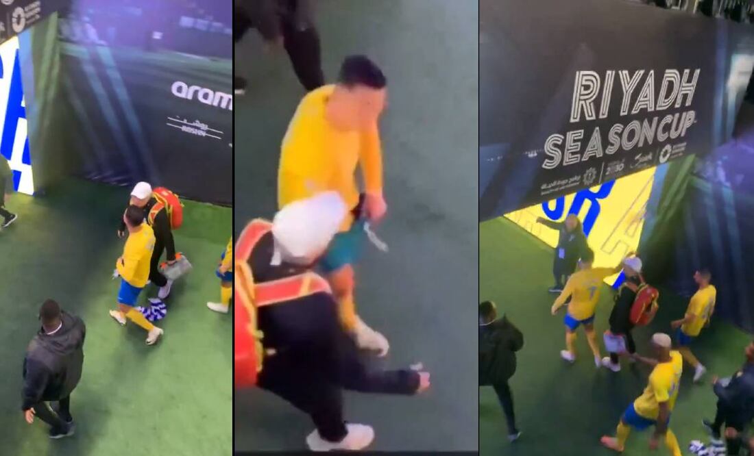 Cristiano Ronaldo se puso en los genitales una playera del rival tras perder el partido. Foto: Especial