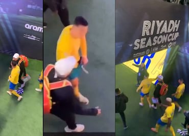 ¡Terrible berrinche! Cristiano Ronaldo realizó un gesto obsceno con los aficionados del Al Hilal