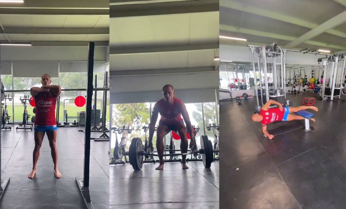 Chicharito Hernández mostró cómo se ejercita con las Chivas previo a la reanudación del Apertura 2024. Foto: Especial