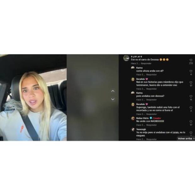 Nailea Vidrio realizó una publicación desde el carro de Nelson Deossa y los internautas la descubrieron. Foto: Especial