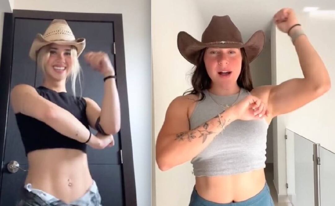 Nailea Vidrio y Norma Palafox deleitaron a sus seguidores con el baile del trend del Vaquero. Foto: Especial