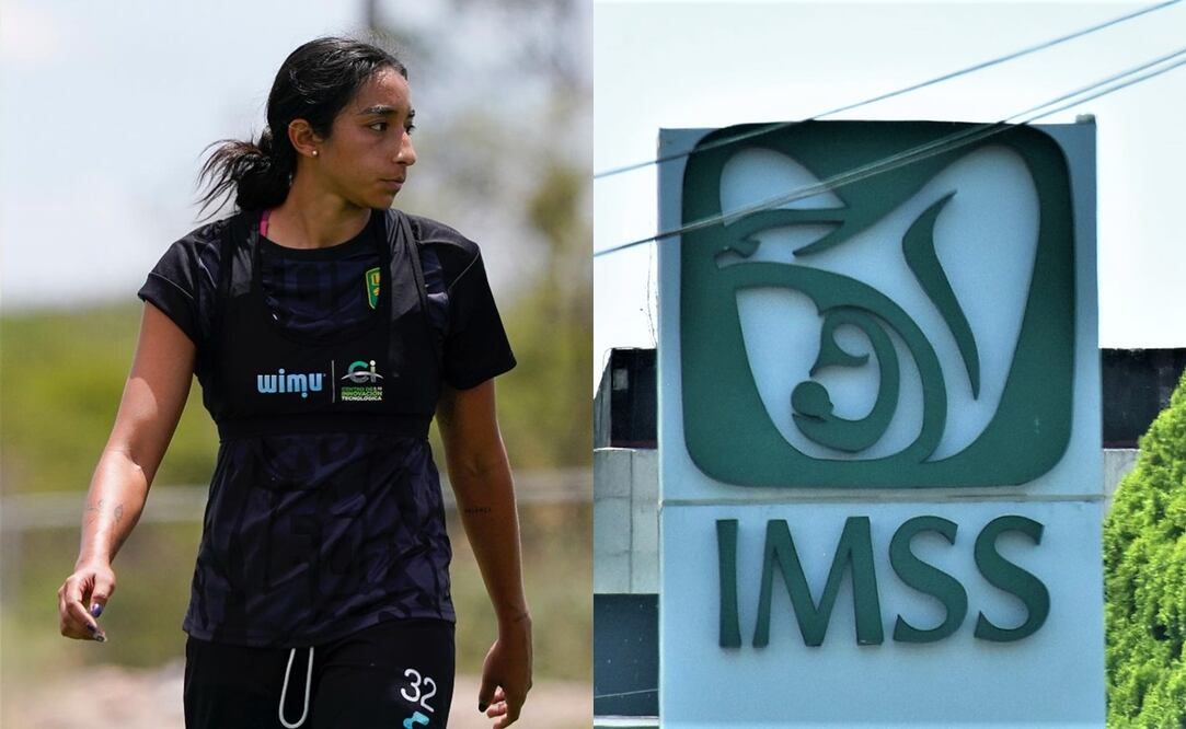 Ana Campa con León y Logo del IMSS en hospital regional / FOTO: Instagram @ana_campaa y Especial